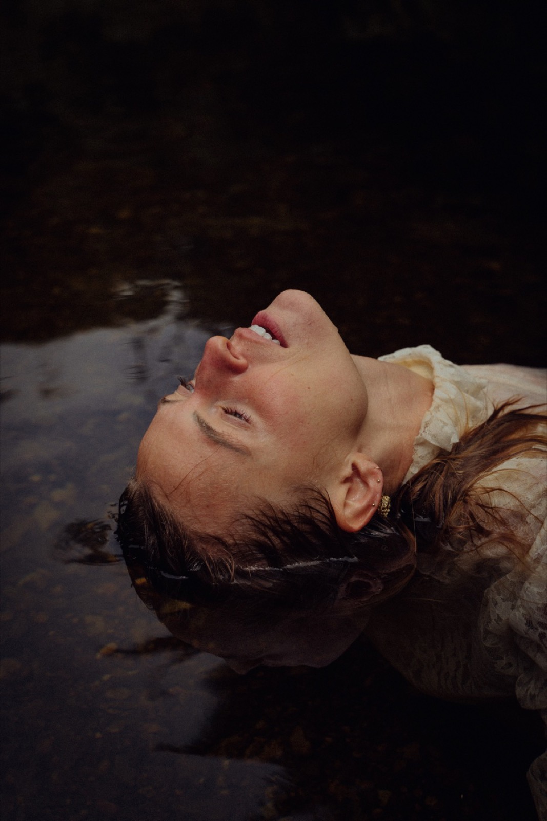 Bliss floating in dark water
