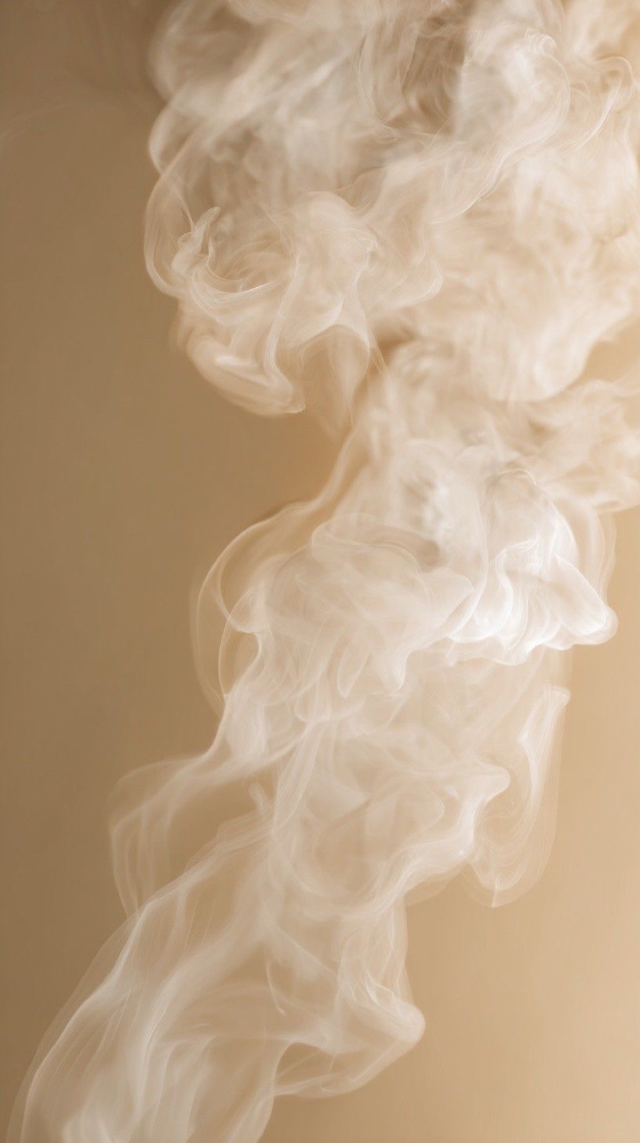 Smoke rising in warm light